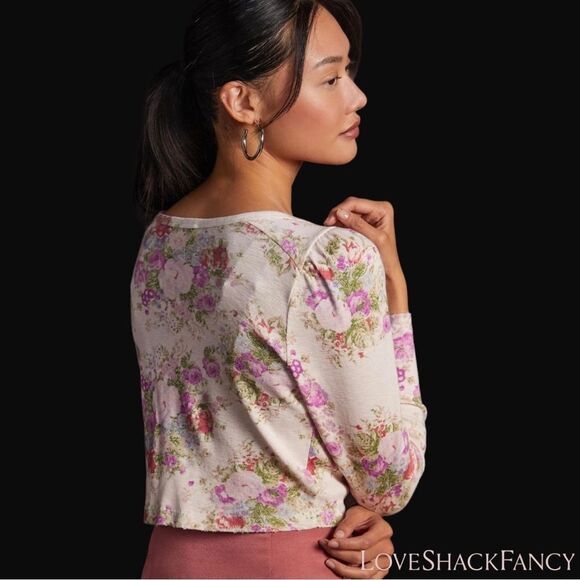 LOVESHACKFANCY **NWT** Jonah Cropped Cardigan in Shimmering Springs - Picture 12 of 14